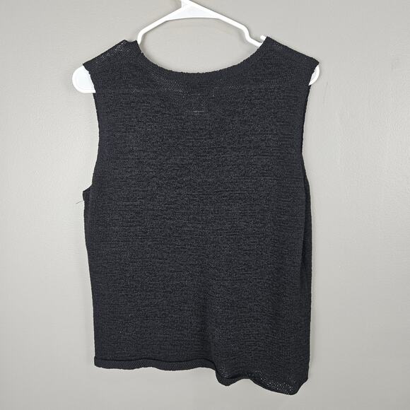 Pendleton Vintage Basic Black V Neck Minimalist Tank Top Size Large - Picture 2 of 6